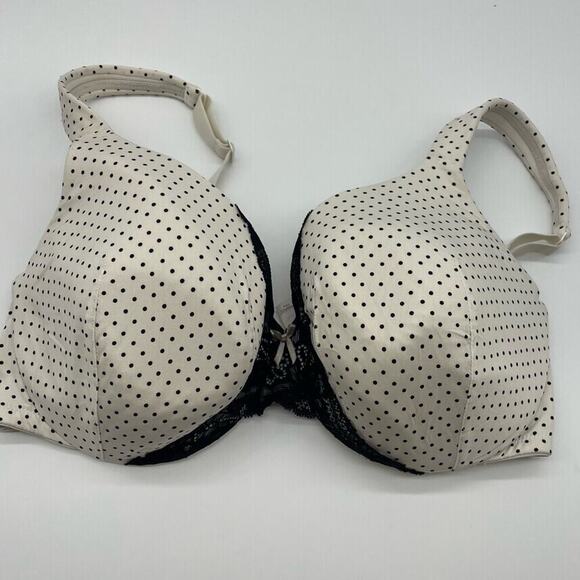Cacique White Polka Dot Full Coverage Bra - Picture 1 of 8